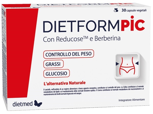 DietMed DietFormPic Integratore per Perdita di Peso Grassi e Glucosio 30 Capsule Vegetali