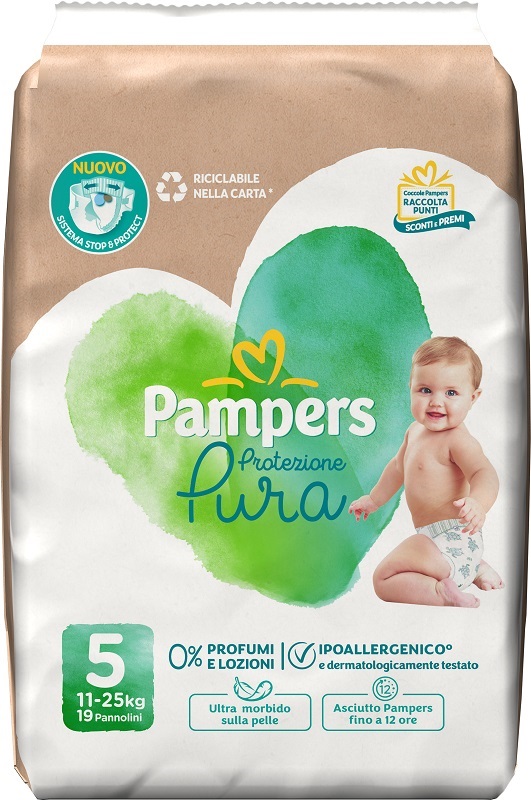 Pampers Protezione Pura taglia 5 Junior 19 Pannolini
