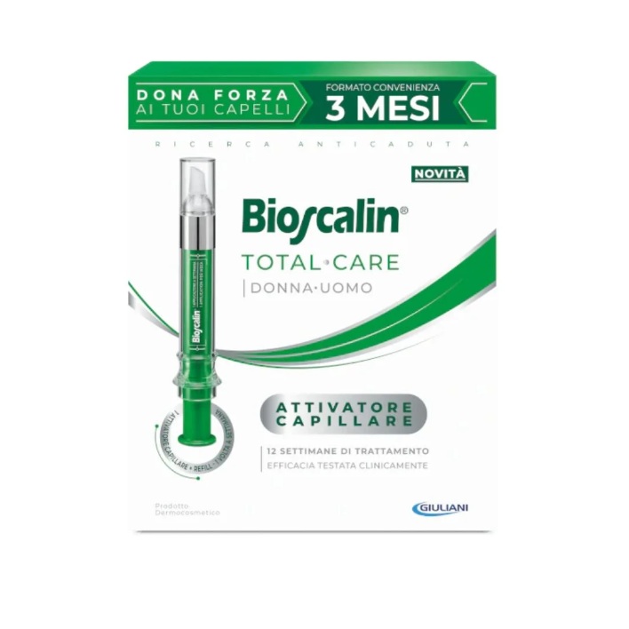 Bioscalin Total Care Attivatore Capillare Anti-Caduta Capelli Trattamento 3 Mesi 10ml + Refill