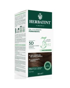 Herbatint Tinta Capelli Gel Permanente 5D Castano Chiaro dorato 3 Dosi 300 ml