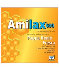 Amilax 600 integratore a base di Pappa reale 10 Flaconi da 10 Ml 