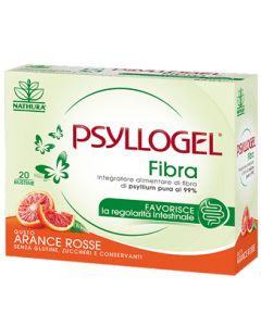 Psyllogel Fibra - Integratore per il benessere intestinale - Arancia rossa - 20 Bustine 
