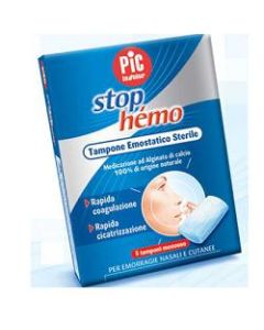 Pic Stop Hemo Tampone Emostatico per Piccole Emorragie Nasali e Cutanee 5 Pezzi
