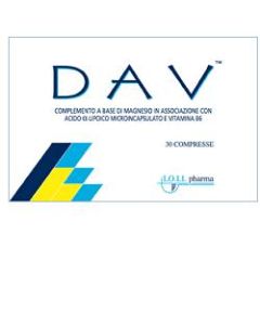 Dav Integratore di Magnesio Acido alfa-lipoico Vitamina B6 30 compresse 