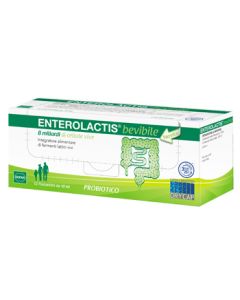 Enterolactis Bevibile Integratore Fermenti Lattici Vivi 12 Flaconcini 10 ml 