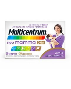 Multicentrum Neo Mamma DHA Integratore Vitamine e Minerali 30 Compresse + 30 Capsule Molli 