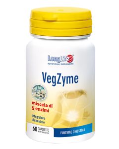 LongLife VegZyme Integratore Digestivo 60 Tavolette 