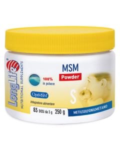 LongLife MSM Powder integratore L-glutamina aminoacido 250 gr 