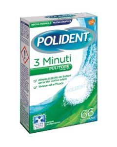 Polident 3 Minuti Pulitore Protesi Dentale Quotidiano 66 Compresse **
