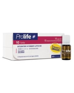 Prolife 10 FORTE Integratore Fermenti Lattici Vivi 12 Flaconcini 