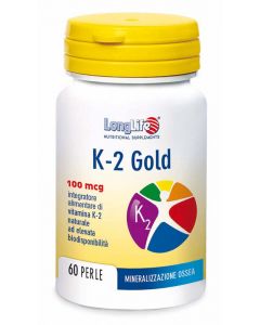 LongLife K-2 Gold integratore vitamina K2 60 Perle Di Gelatina 