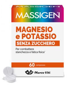 Massigen Magnesio e Potassio Senza Zucchero integratore 60 compresse 