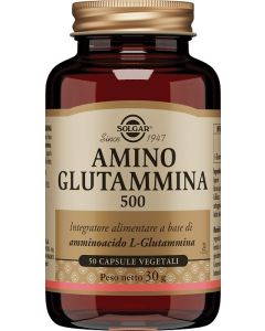 Solgar Amino Glutammina 500 Integratore di L-Glutammina 50 Capsule Vegetali 