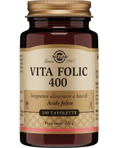 Solgar Vita Folic 400 Integratore Acido Folico 100 tavolette