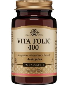 Solgar Vita Folic 400 Integratore Acido Folico 100 tavolette 
