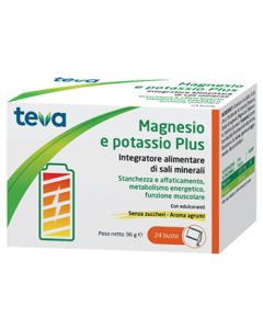 Teva Magnesio e Potassio Plus Integratore di Sali Minerali 24 Bustine 