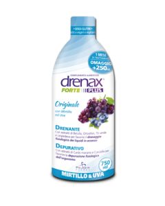 Drenax Forte plus Originale integratore drenante con Mirtillo ed Uva 750 ml 