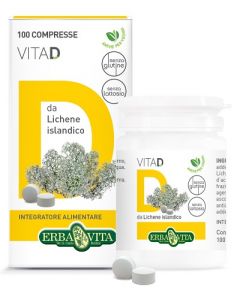 ErbaVita Vita D Lichene Islandico Integratore vitamina D 100 Compresse Orosolubili 