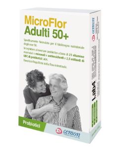 Microflor Adulti 50+ Integratore a base di probiotici 30 Capsule 