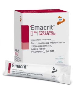 Emacrit integratore di ferro e acido folico 30 stick 