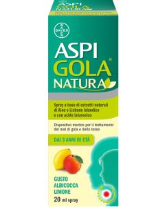Aspi Gola Natura Spray Gola gusto Albicocca e Limone 20 ml 
