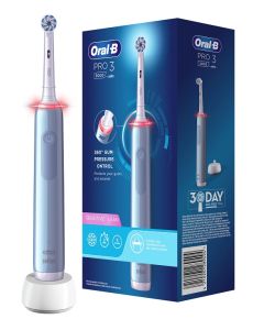 Oral-B Spazzolino Elettrico Ricaricabile Pro 3 3000 Blu, 2 Testine, 1 Spazzolino 
