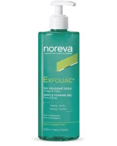Noreva Exfoliac Gel Doccia Delicato Viso e Corpo pelle con Imperfezioni, 400 ml 