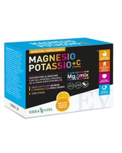 Erba Vita integratore magnesio e potassio con Vitamina C Gusto Arancio 20 Bustine