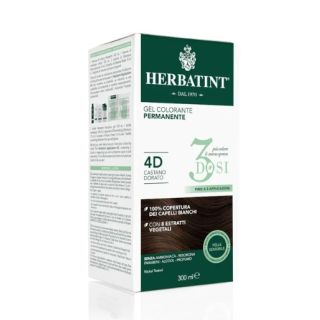 Herbatint Tinta Capelli Gel Permanente 4D  Castano dorato 3 Dosi 300 ml
