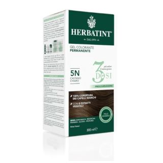 Herbatint Tinta Capelli Gel Permanente 5N  Castano chiaro 3 Dosi 300 ml