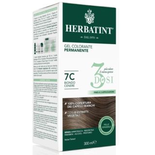 Herbatint Tinta Capelli Gel Permanente 7C  Biondo cenere 3 Dosi 300 ml