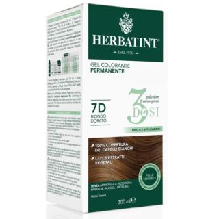 Herbatint Tinta Capelli Gel Permanente 7D  Biondo dorato 3 Dosi 300 ml