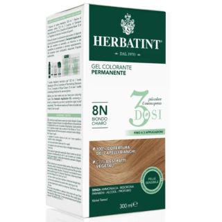 Herbatint Tinta Capelli Gel Permanente 8N  Biondo chiaro 3 Dosi 300 ml