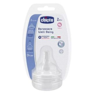 CHICCO Tettarella Benessere 2 mesi + Flusso medio Silicone "Effetto Mamma" 2 pezzi