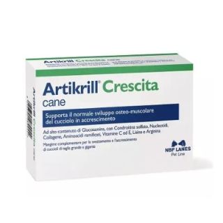 Artikrill Crescita Cane mangime complementare sviluppo osteo-muscolare dei cuccioli 60 compresse