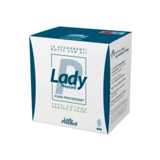 Lady Presteril Assorbenti Notte Cotone Con Ali Ripiegati 10 pezzi