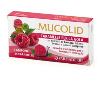 Mucolid caramelle per la gola lumaca e lampone 24 pezzi