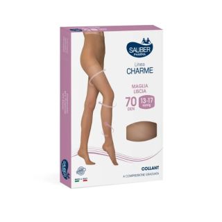 Sauber Linea Charme Collant 70 Denari maglia liscia Nero Taglia 4 **