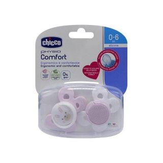Chicco Succhietto Physio Comfort Girl Silicone 0-6 mesi 2 Pezzi