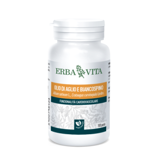 Erba Vita Olio di Aglio e Biancospino Integratore Apparato Cardiovascolare 100 Perle