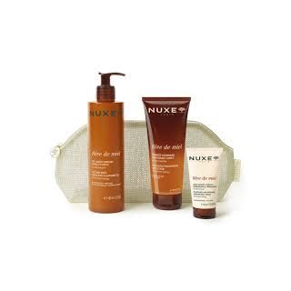 Nuxe Cofanetto Rêve de Miel - Set regalo nutriente ed esfoliante per la pelle secca, 3 pezzi
