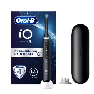Oral-B iO - 5S Spazzolino Elettrico Ricaricabile Nero con Custodia da Viaggio