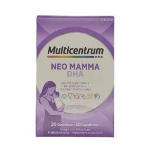 Multicentrum Neo Mamma Dha Integratore Post Parto E Allattamento 30 Compresse + 30 Capsule