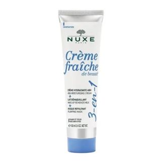 Nuxe Crème Fraîche De Beauté 3In1 Viso E Occhi Crema Idratante Latte Struccante E Maschera Rimpolpante 100 ml