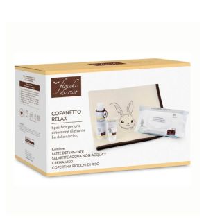 Fiocchi di Riso Cofanetto Relax Latte Detergente + Crema Viso + Salviette + Copertina