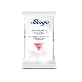Alkagin Salviette Detergenti e Rinfrescanti Igiene Intima 15 Salviettine