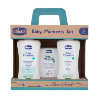 Chicco Baby Moments Set Bagnoschiuma 200 ml + Shampoo 200 ml + Acqua Di Colonia 100 ml